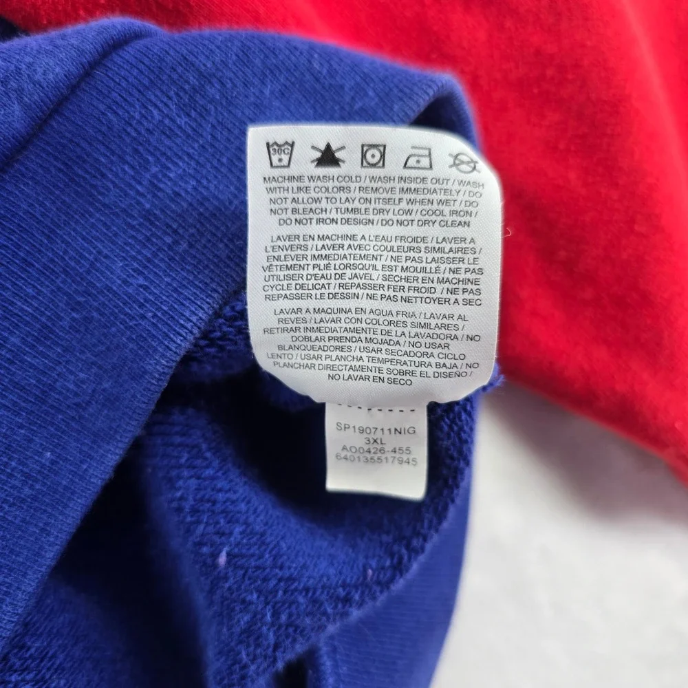 Jordan Sweatshirt Mens 3XL Crewneck Blue Red Wings Logo Pullover AO0426-455